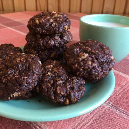 chocolate-walnut cookies with oatmeal